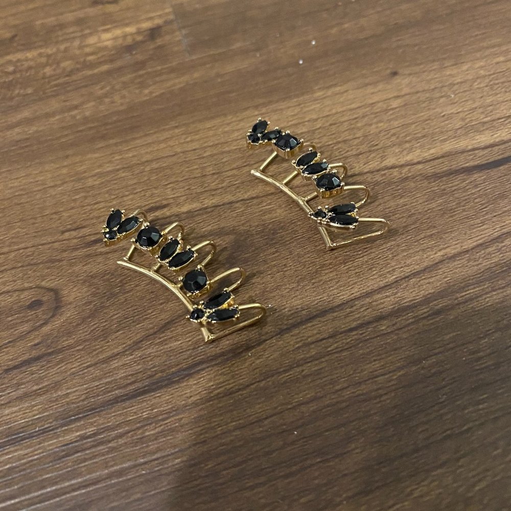 Black Cuff Earrings